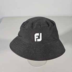 FootJoy Bucket Hat Mens Large Black DryJoys Golf Sun Rain Protection FJ Logo